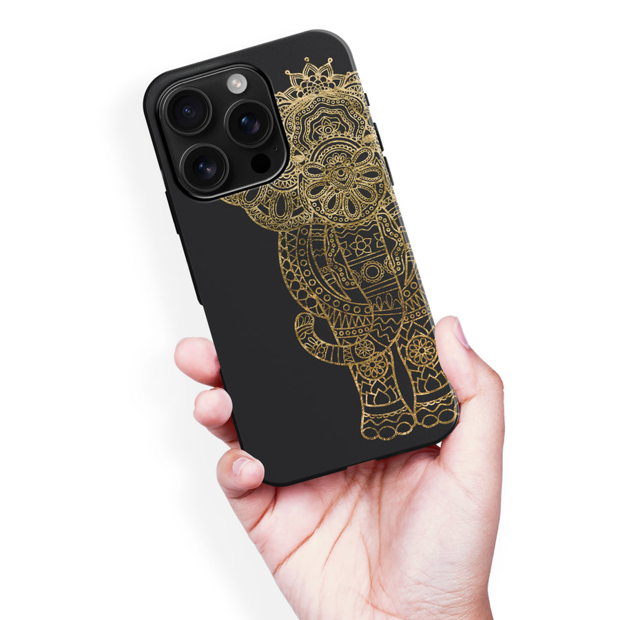 iPhone 16 Pro Max Indian Elephant Phone Case in Black