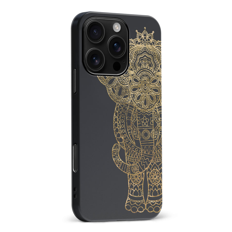 iPhone 16 Pro Max Indian Elephant Phone Case in Black
