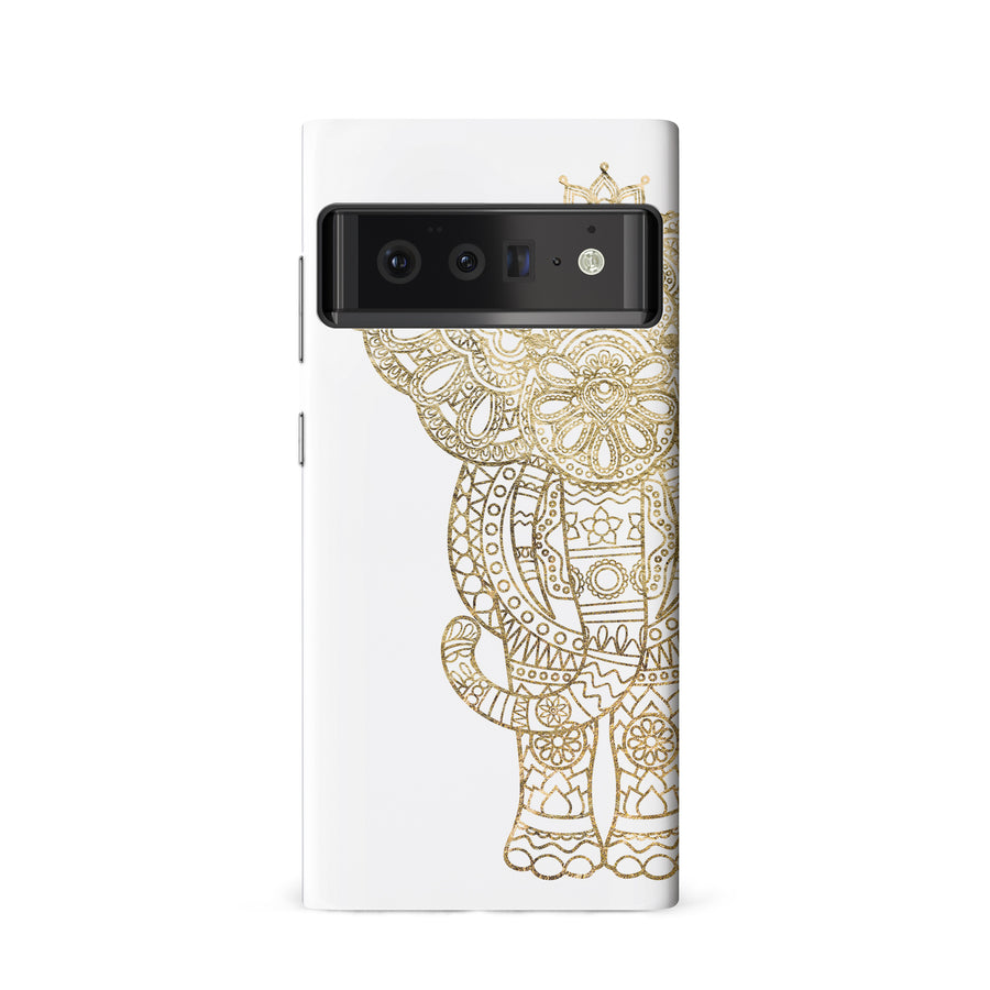 Google Pixel 6 Indian Elephant Phone Case in White