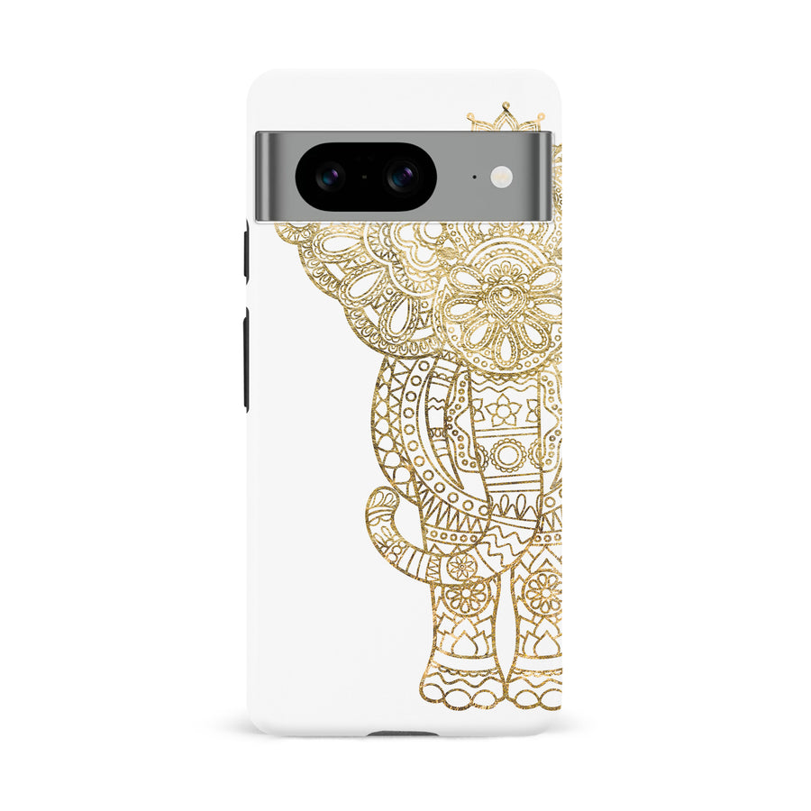 Google Pixel 8 Indian Elephant Phone Case in White