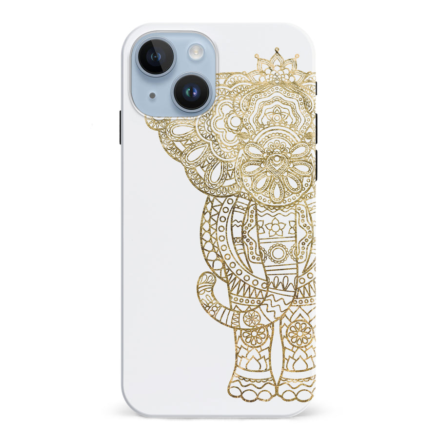 iPhone 15 Indian Elephant Phone Case in White