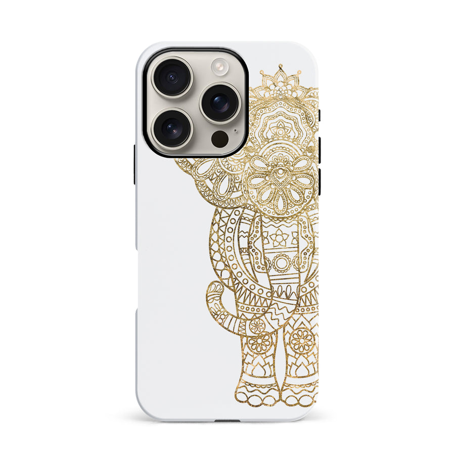 iPhone 16 Pro Indian Elephant Phone Case in White
