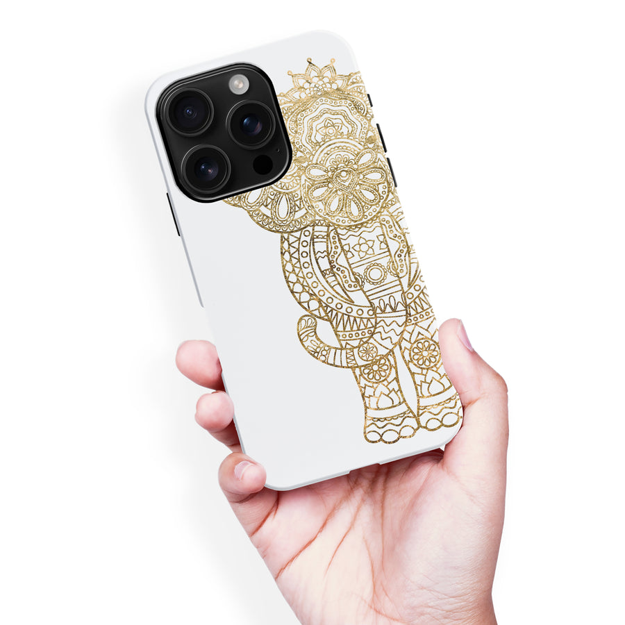 iPhone 16 Pro Max Indian Elephant Phone Case in White