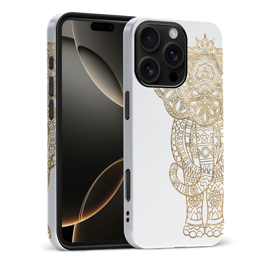 iPhone 16 Pro Max Indian Elephant Phone Case in White