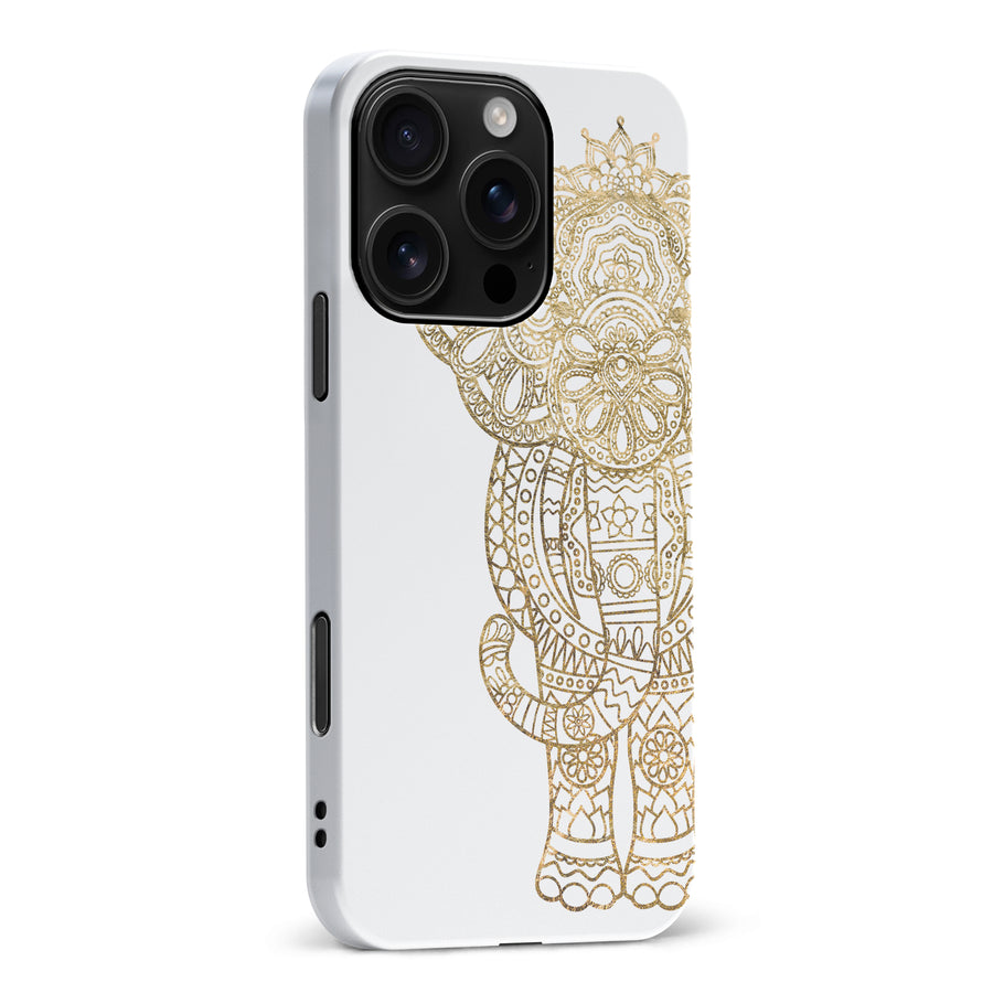 iPhone 16 Pro Max Indian Elephant Phone Case in White