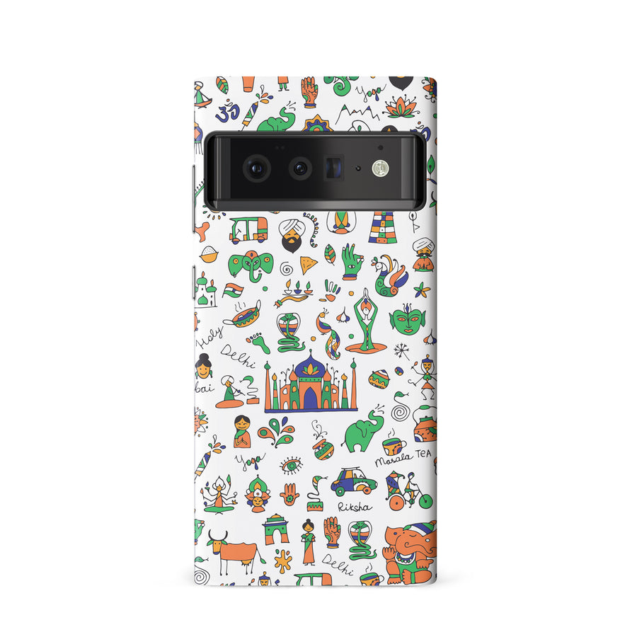 Google Pixel 6 Taste of India Phone Case in White