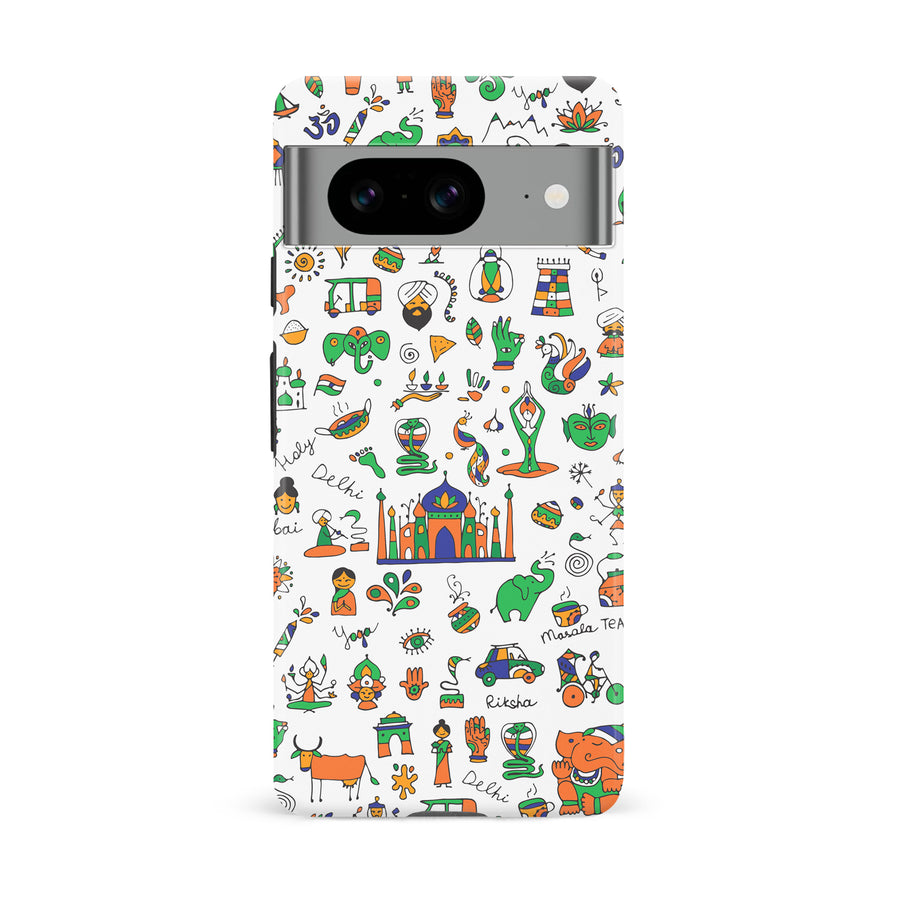 Google Pixel 8 Taste of India Phone Case in White