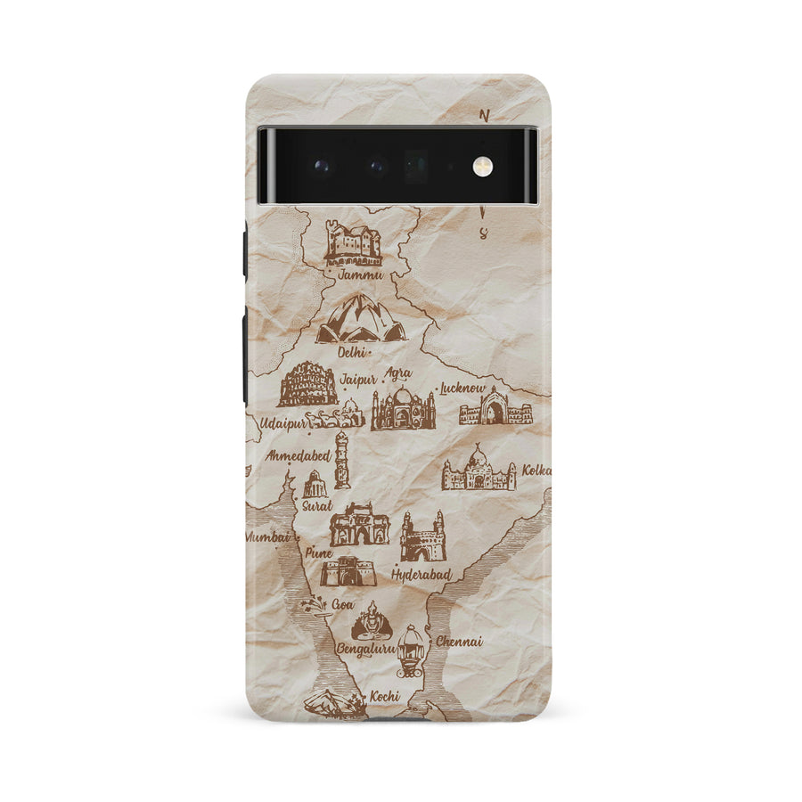 Google Pixel 6A Map of India Phone Case