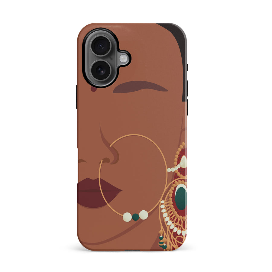 iPhone 16 Punjabi Kudi Indian Phone Case in Brown