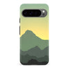 Google Pixel 9 Pro Mountains Silhouettes Phone Case in Green