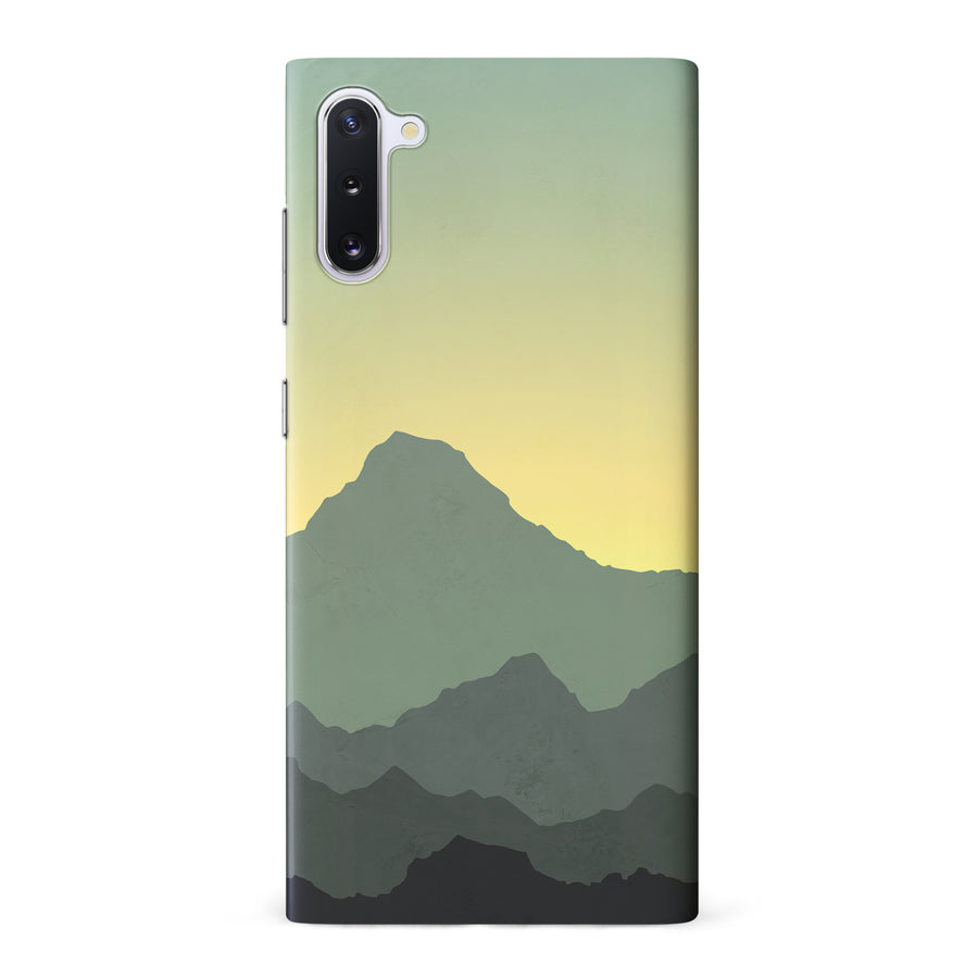 Samsung Galaxy Note 10 Mountains Silhouettes Phone Case in Green