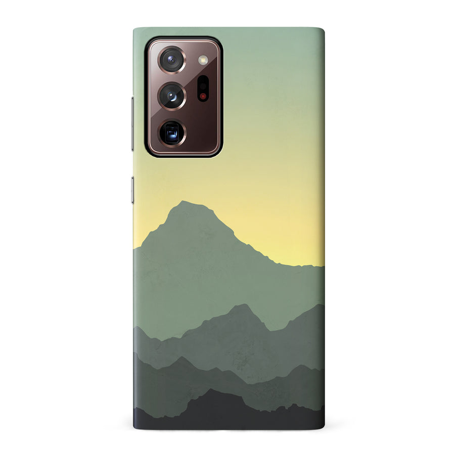 Samsung Galaxy Note 20 Ultra Mountains Silhouettes Phone Case in Green