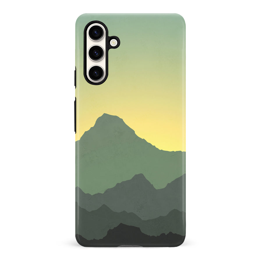 Samsung Galaxy S23 FE Mountains Silhouettes Phone Case in Green
