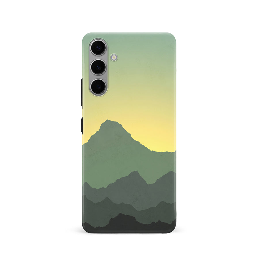 Samsung Galaxy S24 Mountains Silhouettes Phone Case in Green