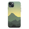 iPhone 15 Plus Mountains Silhouettes Phone Case in Green