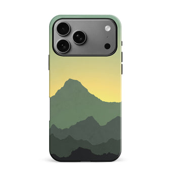 iPhone 17 Pro Max Mountains Silhouettes Phone Case in Green