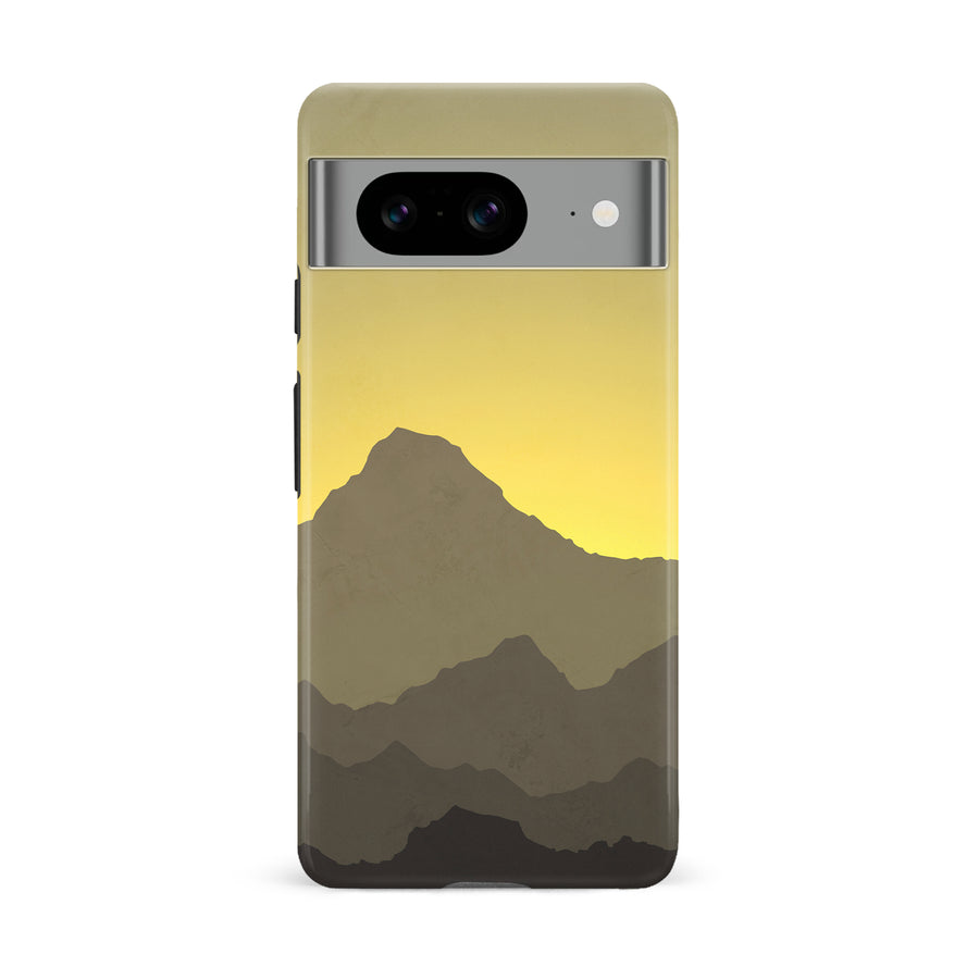 Google Pixel 8 Mountains Silhouettes Phone Case in Yellow