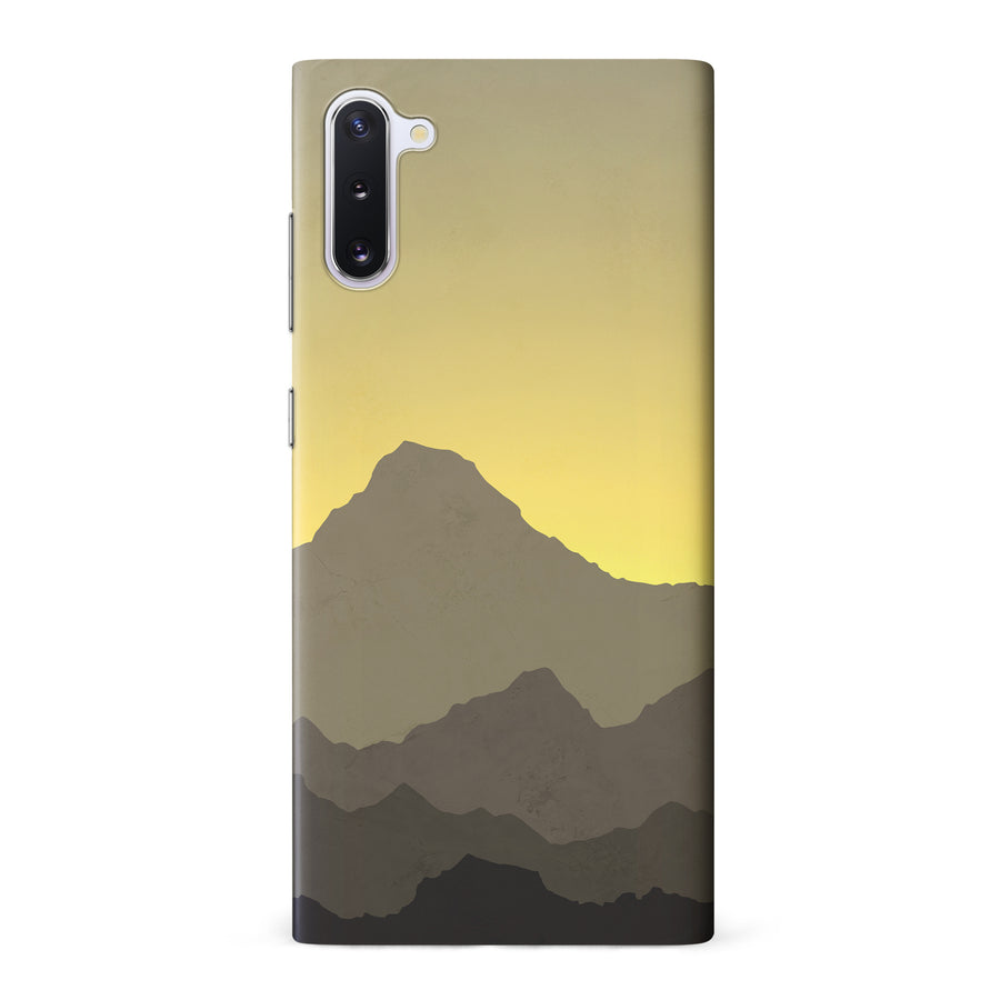 Samsung Galaxy Note 10 Mountains Silhouettes Phone Case in Yellow