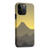 iPhone 15 Pro Max Mountains Silhouettes Phone Case in Yellow