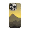 iPhone 16 Mountains Silhouettes Phone Case in Yellow