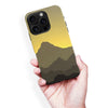 iPhone 16 Pro Max Mountains Silhouettes Phone Case in Yellow