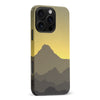 iPhone 16 Pro Max Mountains Silhouettes Phone Case in Yellow