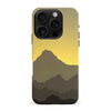 iPhone 16 Pro Max Mountains Silhouettes Phone Case in Yellow