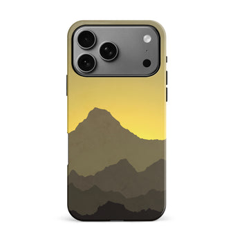 iPhone 17 Pro Max Mountains Silhouettes Phone Case in Yellow
