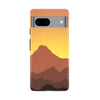 Google Pixel 8A Mountains Silhouettes Phone Case in Gold