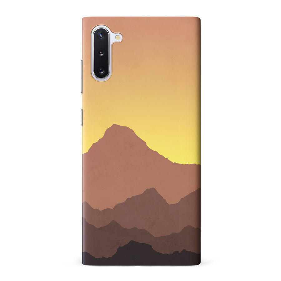 Samsung Galaxy Note 10 Mountains Silhouettes Phone Case in Gold
