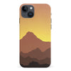 iPhone 15 Plus Mountains Silhouettes Phone Case in Gold