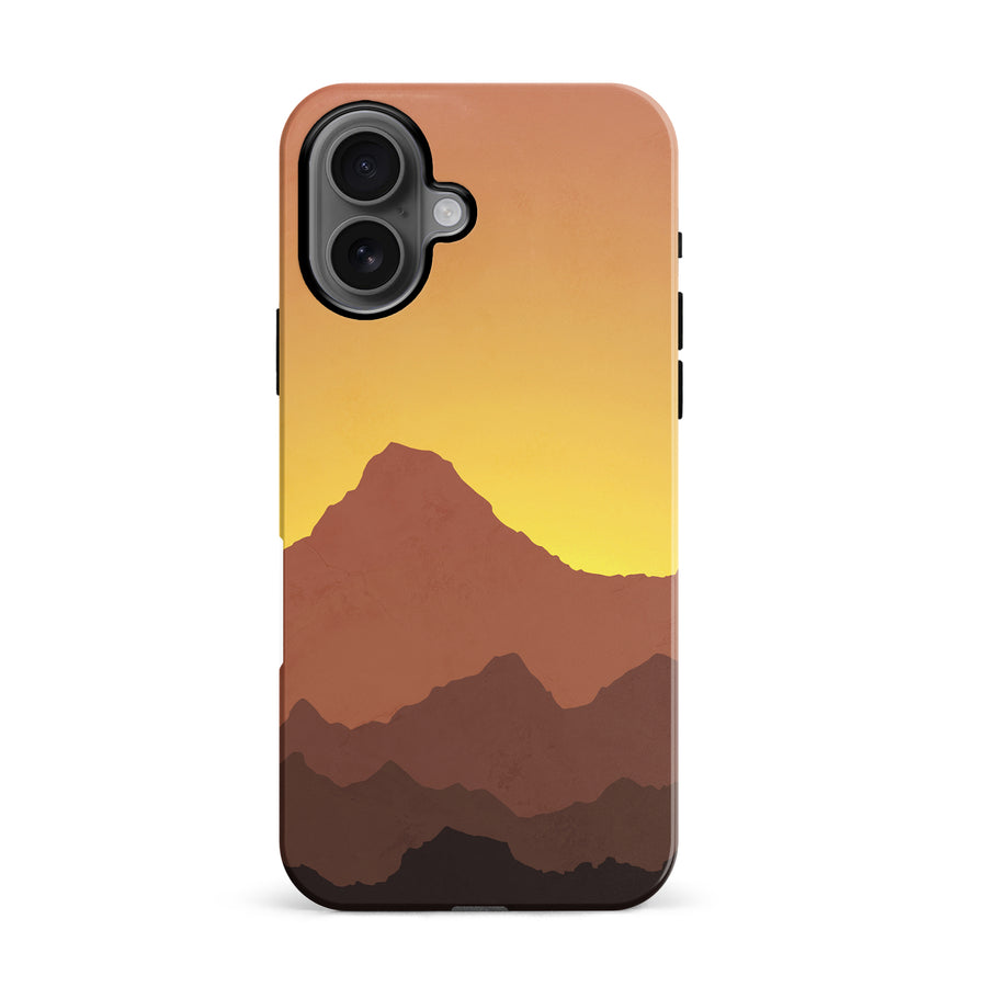 Mountains Silhouettes Phone Case in Orange