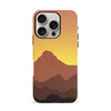 iPhone 16 Mountains Silhouettes Phone Case in Gold