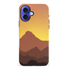 iPhone 16 Plus Mountains Silhouettes Phone Case in Gold