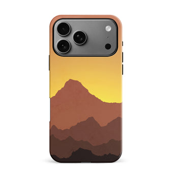 iPhone 17 Pro Max Mountains Silhouettes Phone Case in Orange