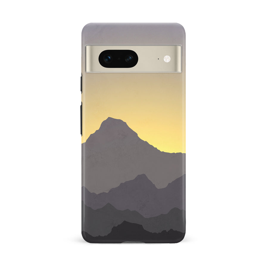 Google Pixel 7 Mountains Silhouettes Phone Case in Purple