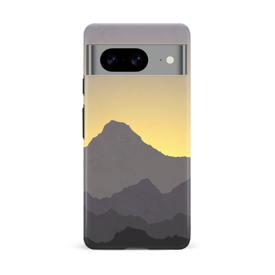Google Pixel 8 Mountains Silhouettes Phone Case in Purple