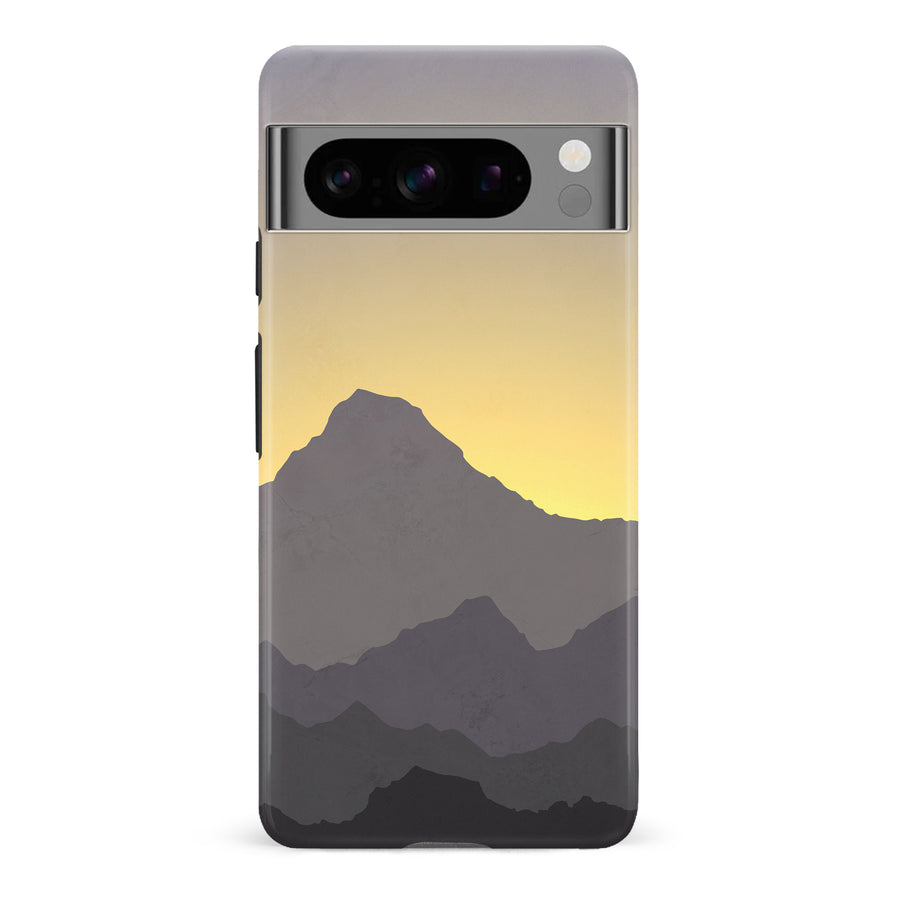 Google Pixel 8 Pro Mountains Silhouettes Phone Case in Purple