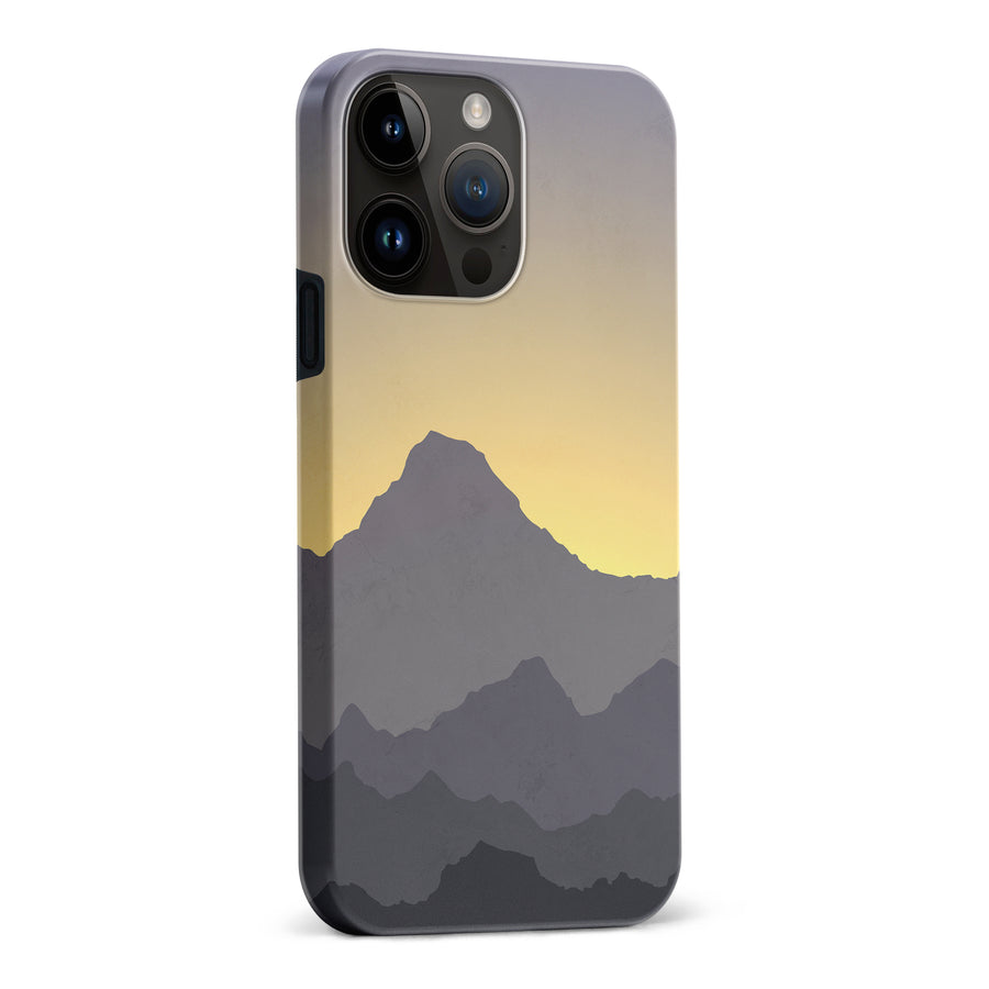 iPhone 15 Pro Max Mountains Silhouettes Phone Case in Purple