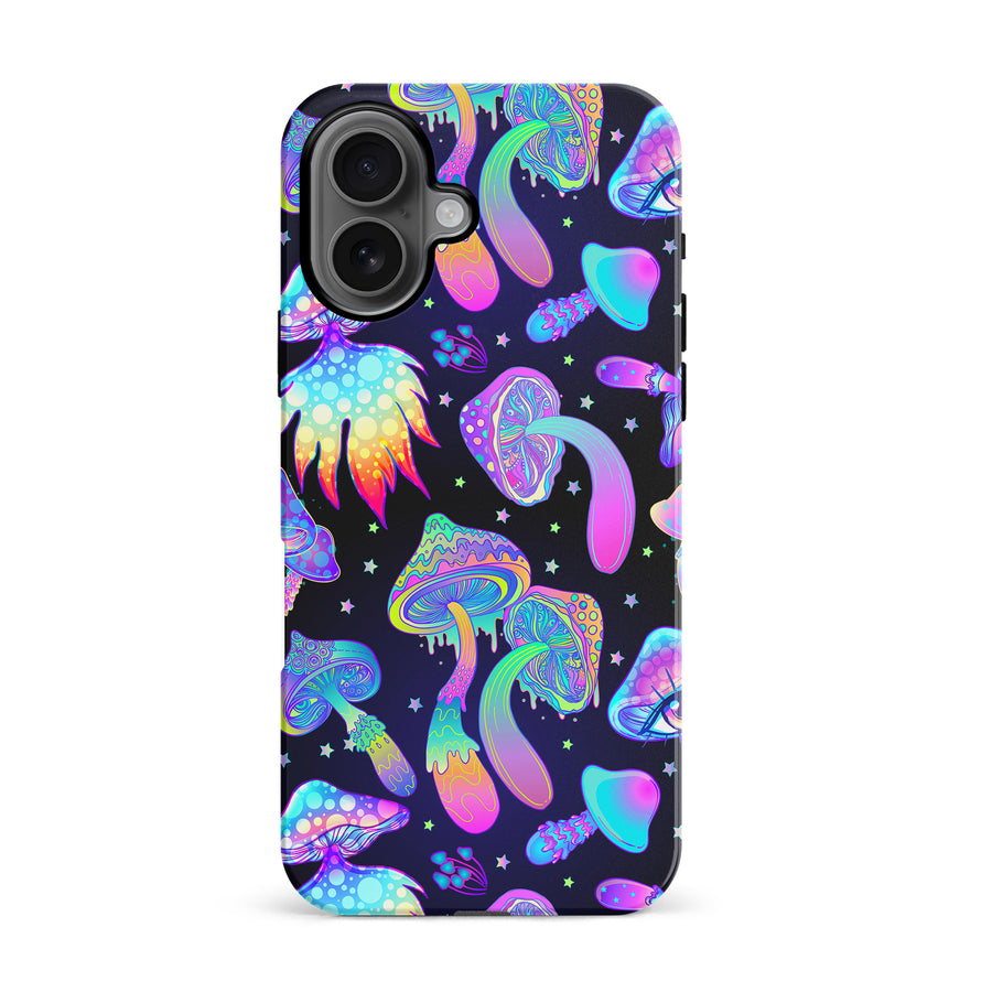 iPhone 16 Magic Mushrooms Dark Psychedelic Phone Case