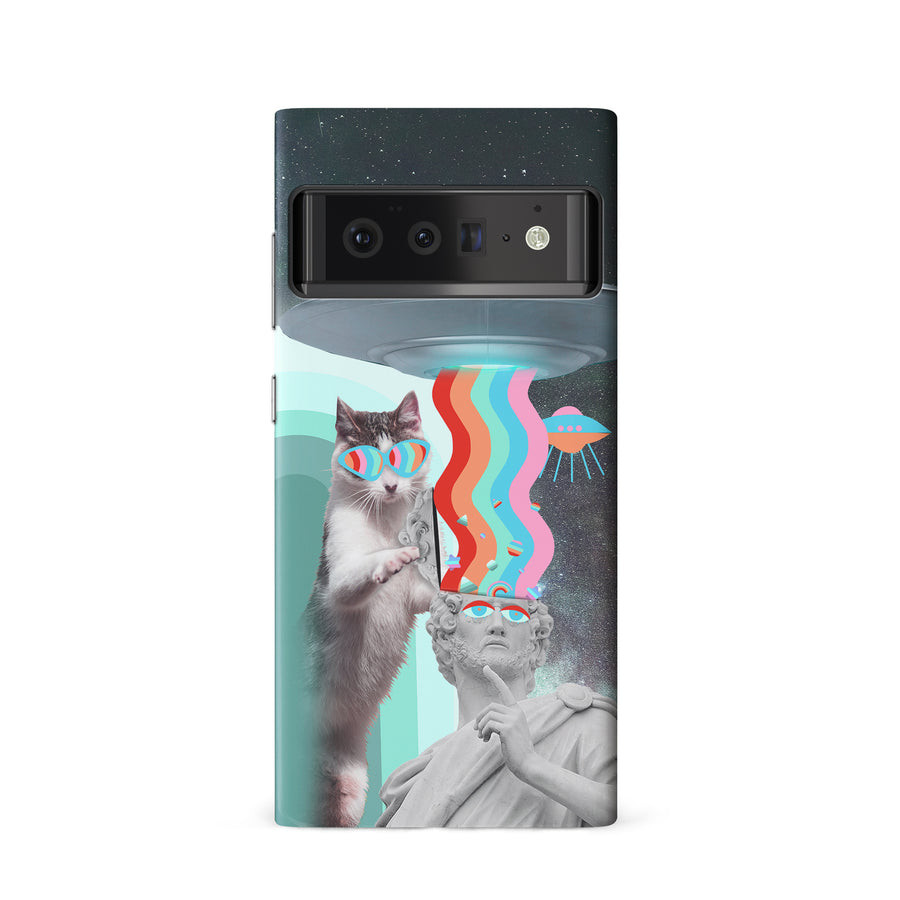Google Pixel 6 Roman Cats in Space Psychedelic Phone Case