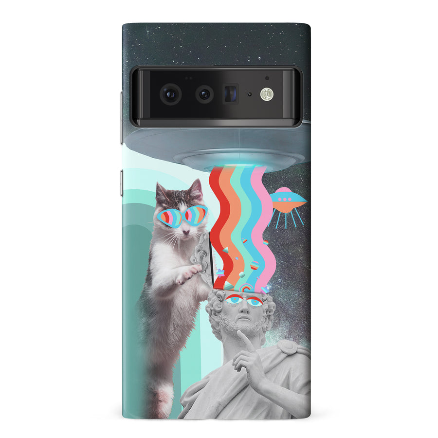 Google Pixel 6 Pro Roman Cats in Space Psychedelic Phone Case