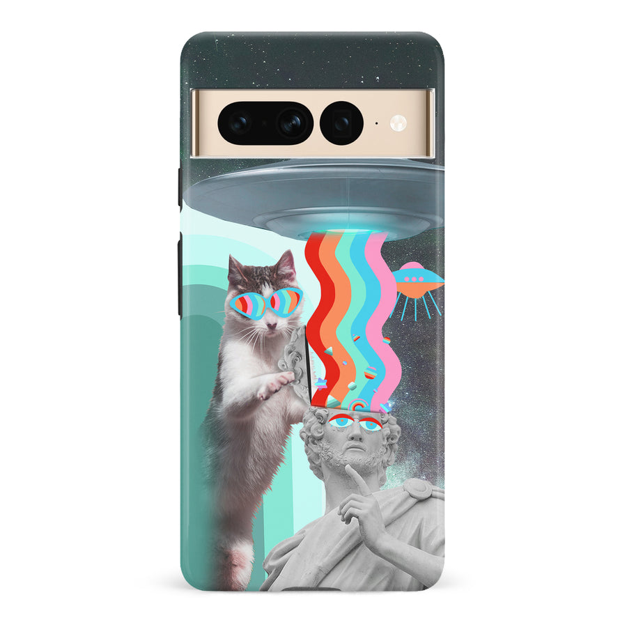 Google Pixel 7 Pro Roman Cats in Space Psychedelic Phone Case