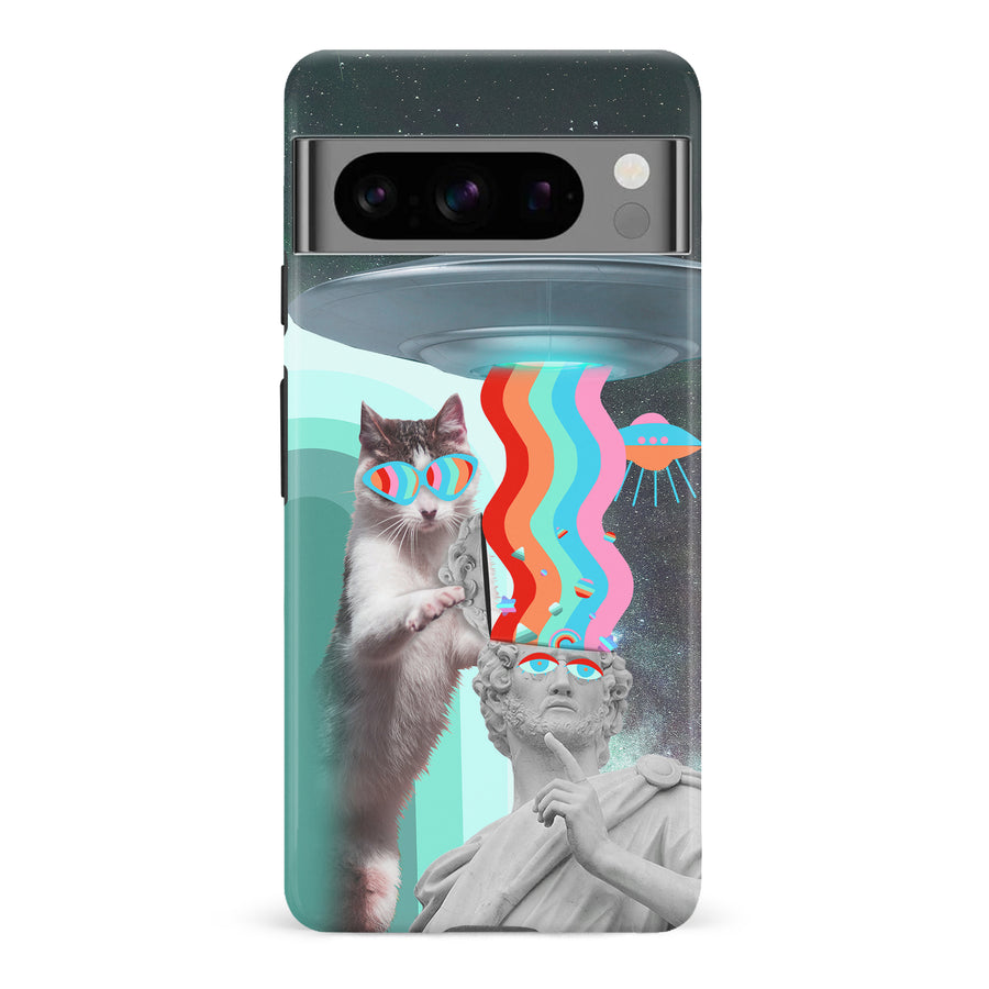 Google Pixel 8 Pro Roman Cats in Space Psychedelic Phone Case