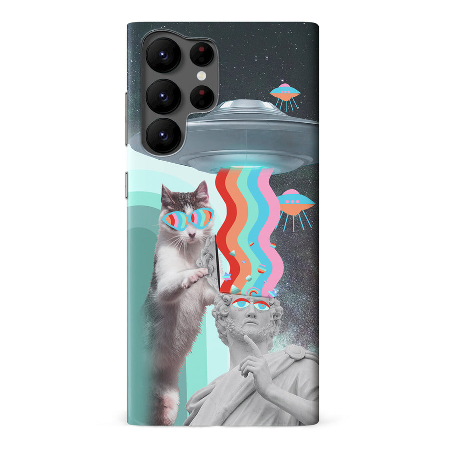 Samsung Galaxy S22 Ultra Roman Cats in Space Psychedelic Phone Case