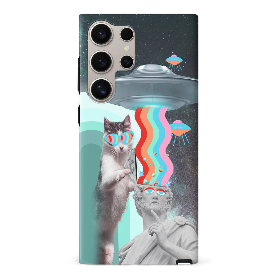 Samsung Galaxy S24 Ultra Roman Cats in Space Psychedelic Phone Case