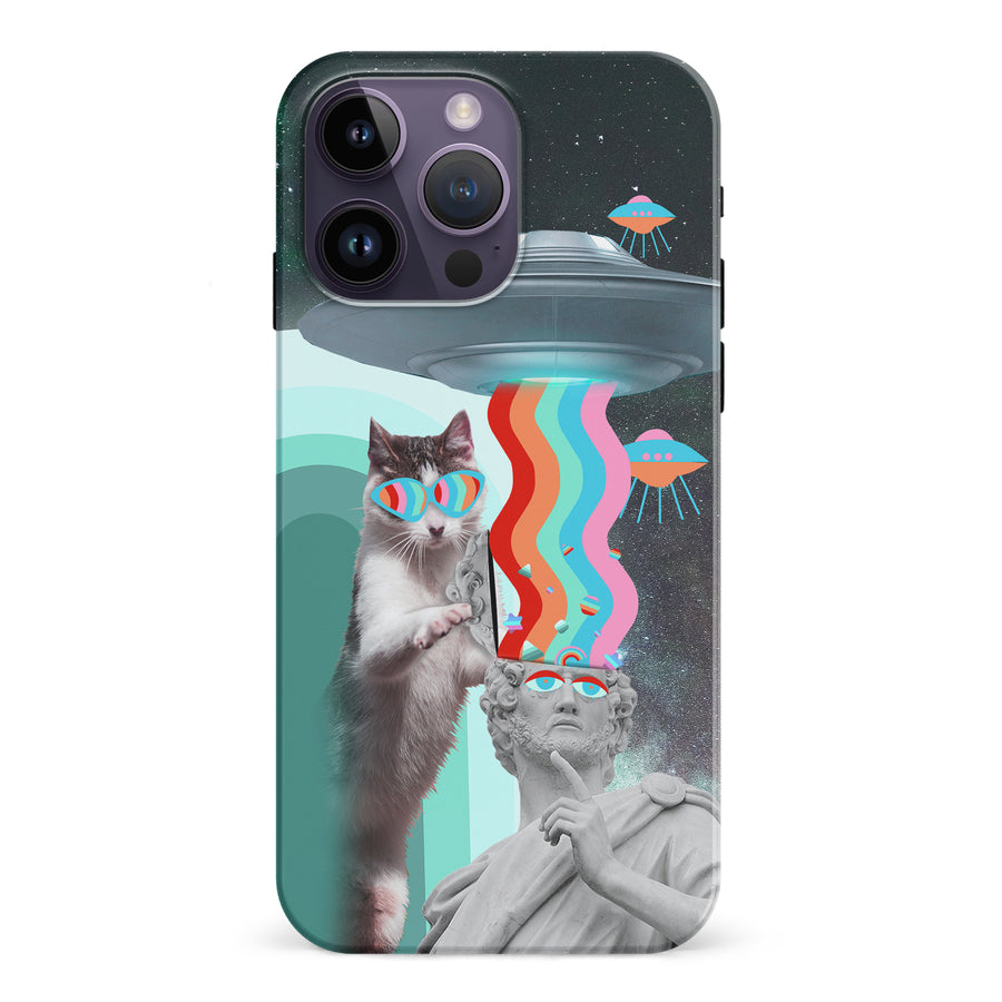 iPhone 15 Pro Roman Cats in Space Psychedelic Phone Case