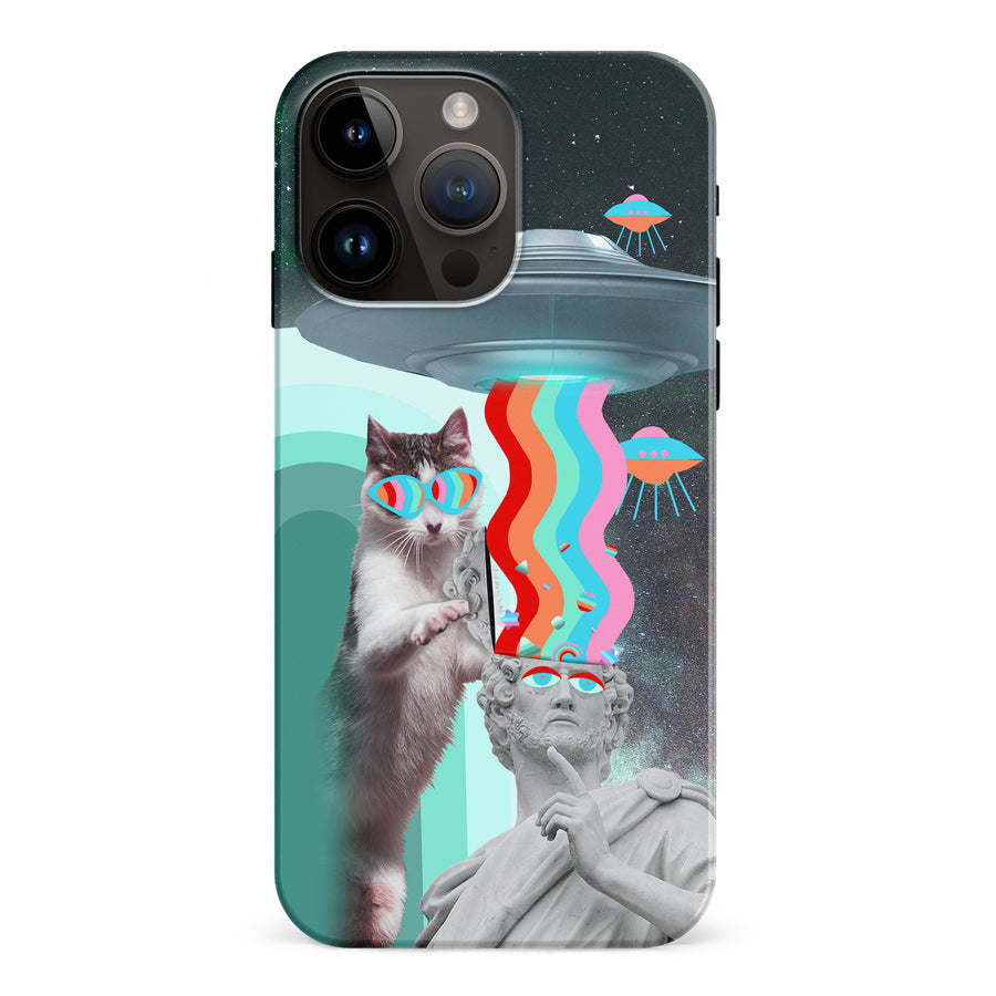 iPhone 15 Pro Max Roman Cats in Space Psychedelic Phone Case
