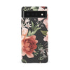 Google Pixel 6A peonies one phone case in black