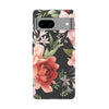 Google Pixel 8A peonies one phone case in black